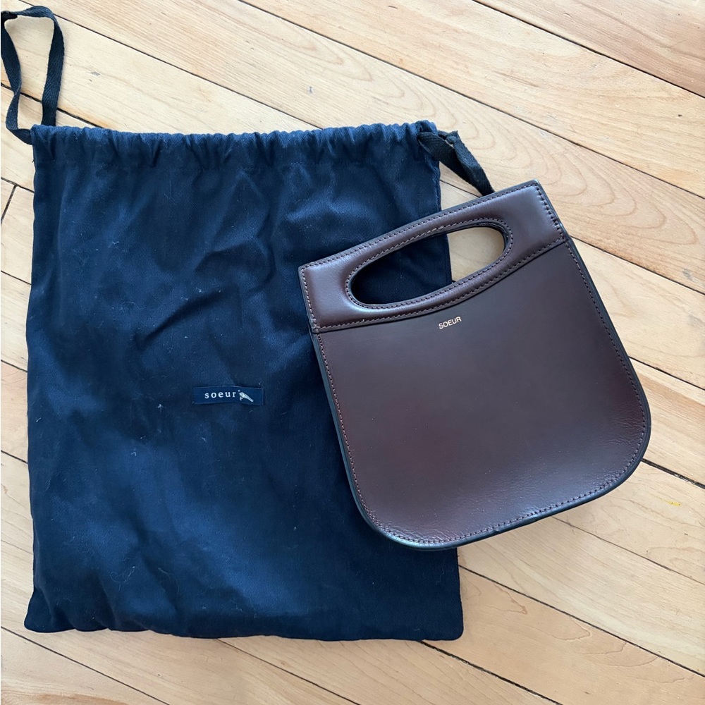 Soeur Cheri brown leather handle crossbody